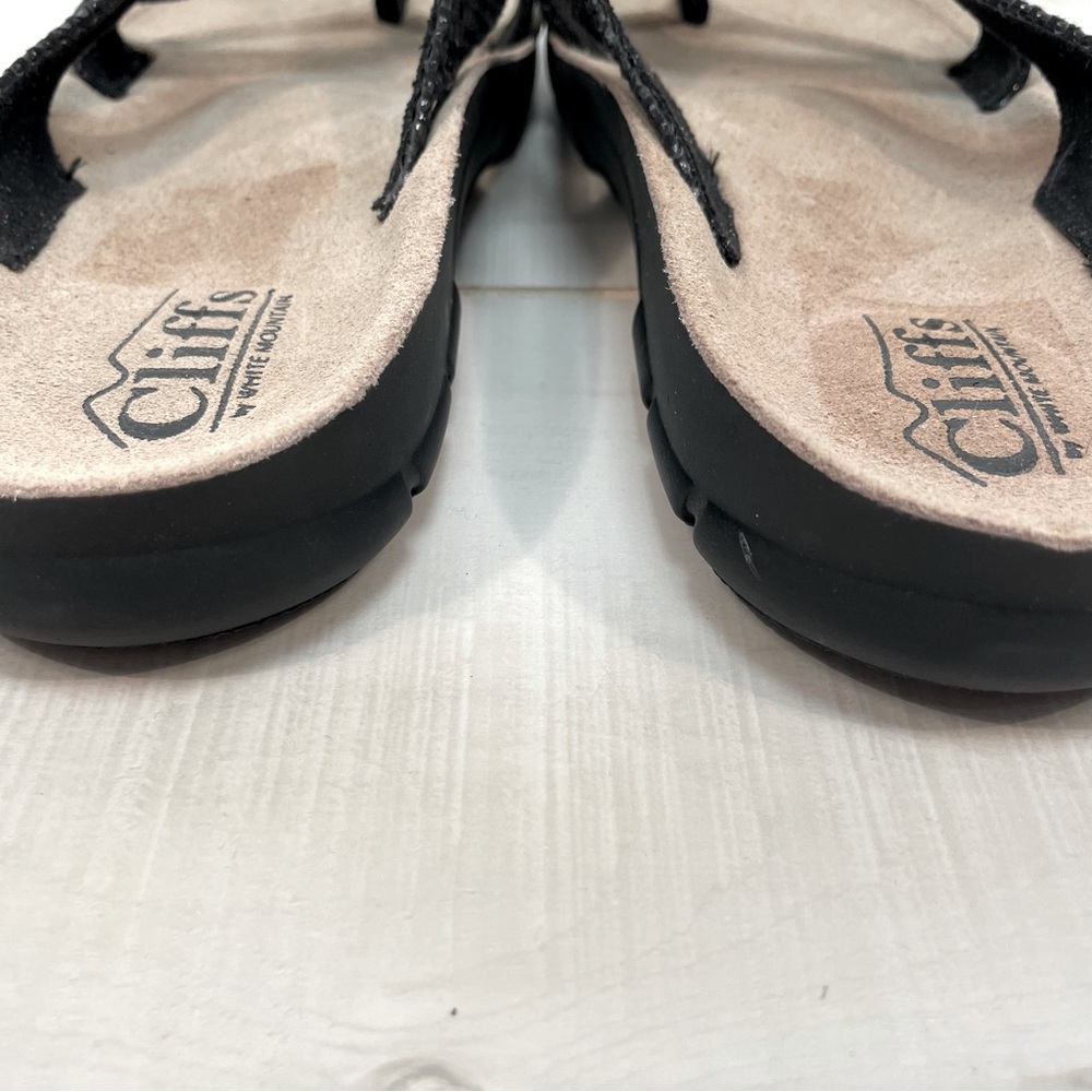 NWOB White Mountain Cliffs Black Cork Bed Manmade Sandals Sz 6 - Picture 5 of 9